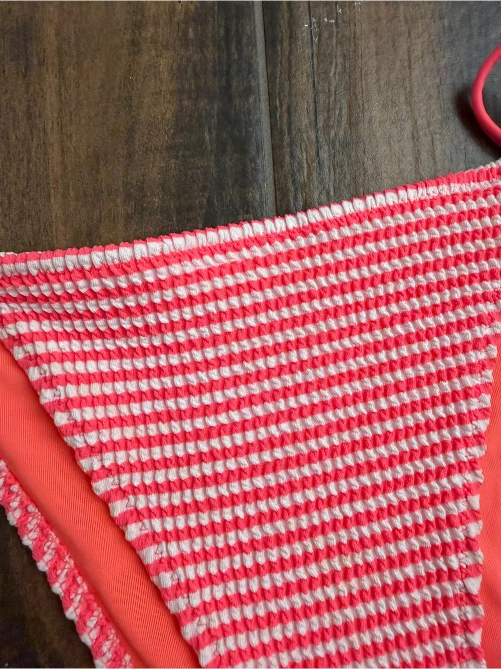Aerie Pink and White Striped Tie-Side Bikini Bottom